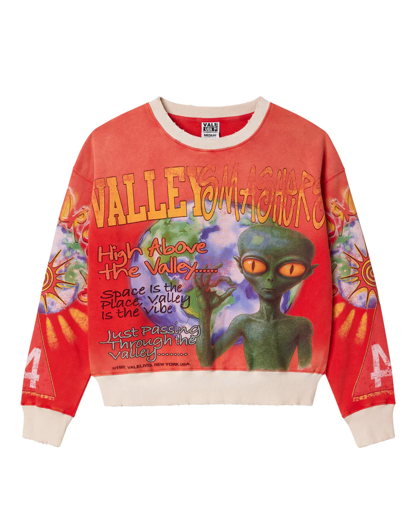Vale Forever RED ALIEN CREWNECK Vale Forever RED ALIEN CREWNECK